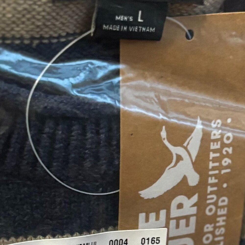 Eddie Bauer Signature Roll Neck Stripe Sweater Cotton in Navy Heather size Large - Picture 8 of 8